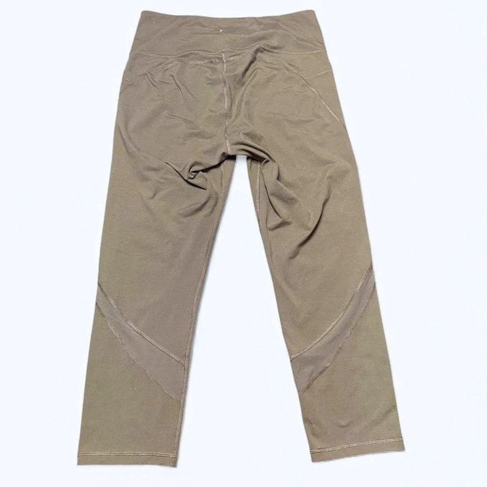 Old Navy Active Elevate Go-Dry Leggings Olive Green Mesh Panel Pockets Women S
